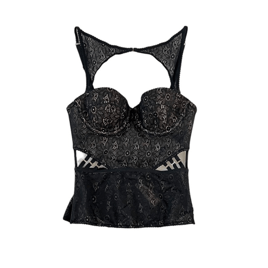 Victoria’s Secret Lace Bustier Corset Black NEW Size 32B