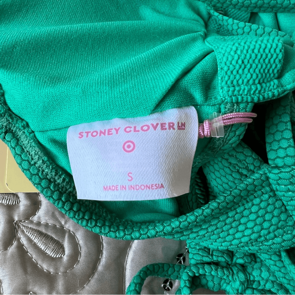 Stoney Clover Lane x Target V-Neck Textured Cheeky High-Leg One Piece Swimsuit S