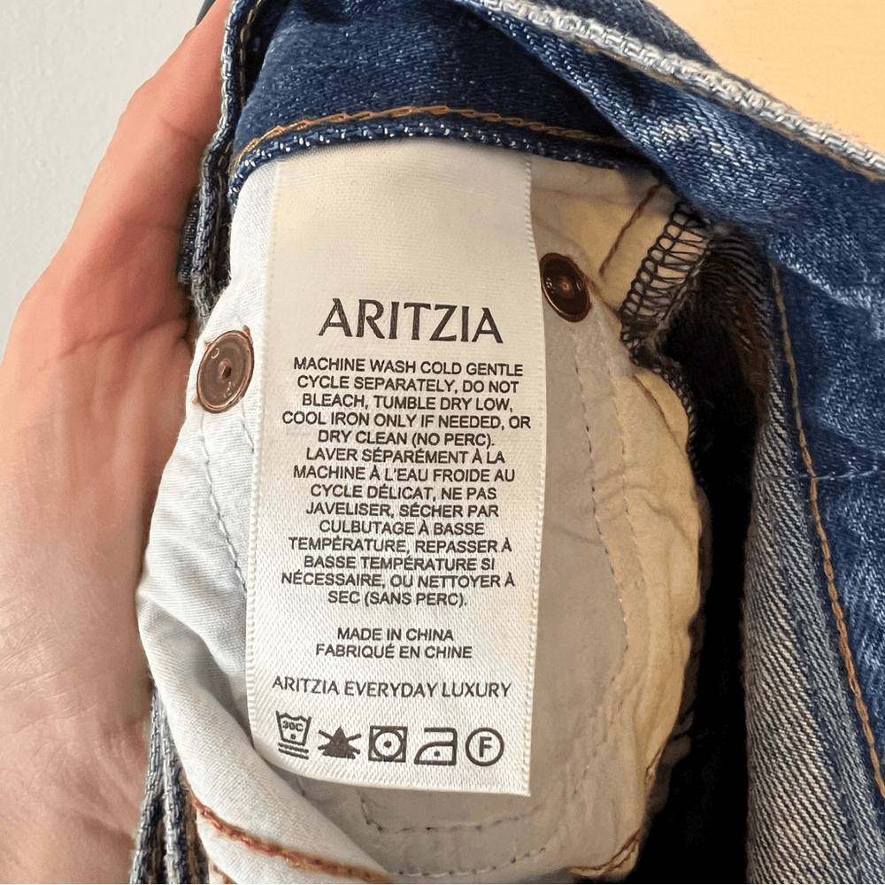 Aritzia Denim Forum The Farrah High Rise Wide Leg Jeans Medium Wash Size 24