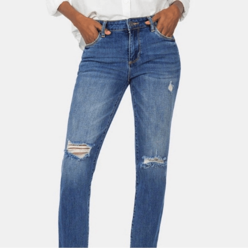 Kut From The Cloth Distressed Jeans Medium Wash Size 6