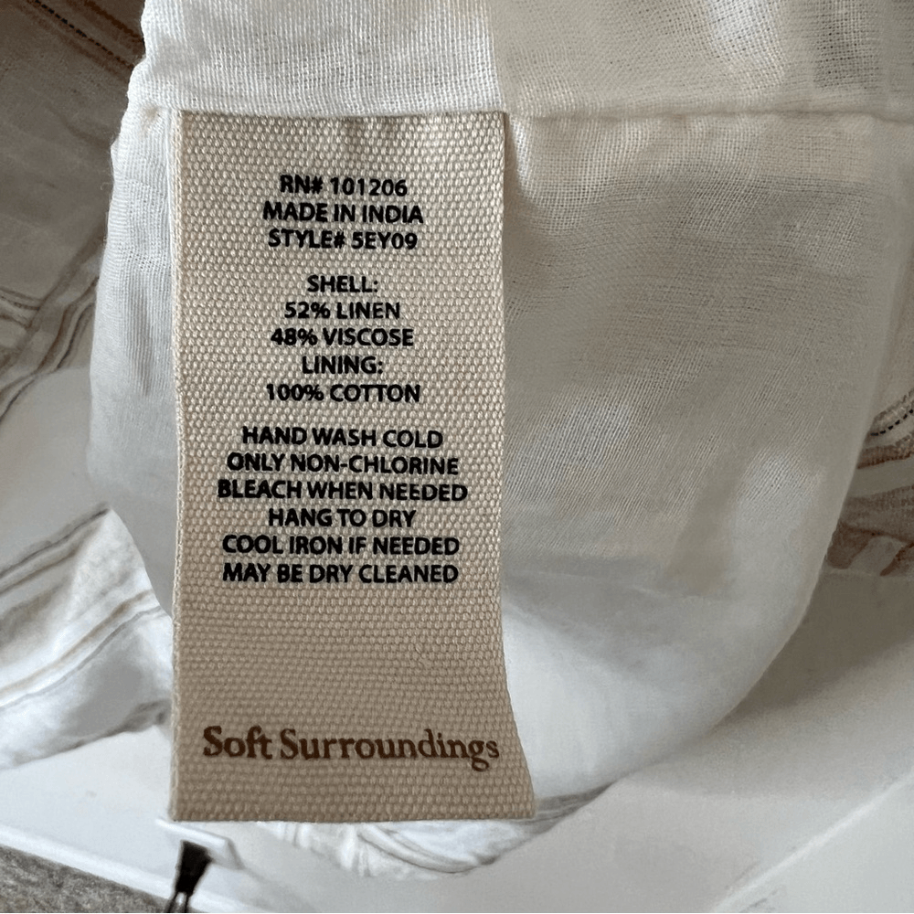 Soft Surroundings Equinox Striped Linen Sheath Dress NEW Plus Size 1X