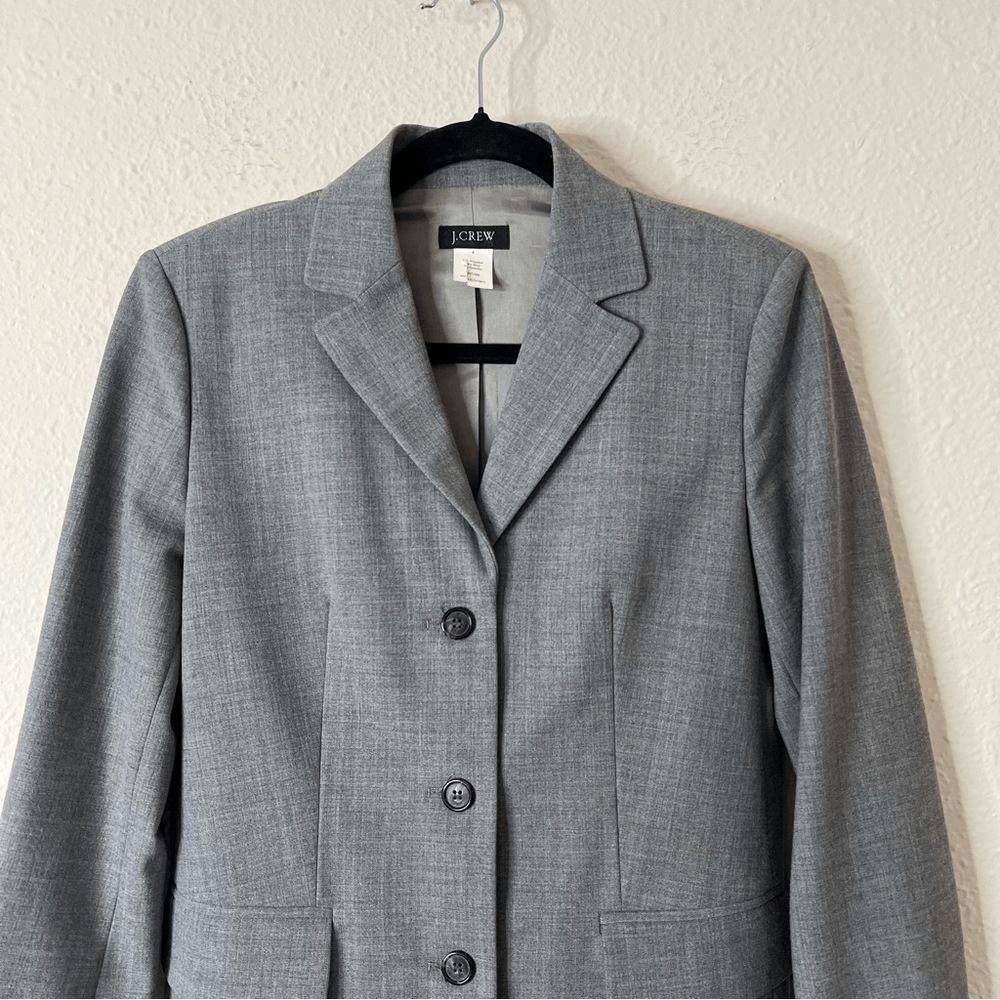 J. Crew Gray Wool Blend Blazer Jacket Size 4