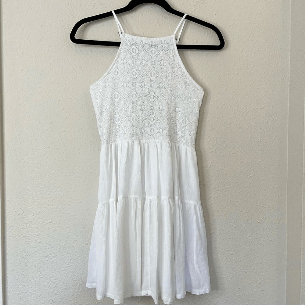 Abercrombie & Fitch Halter Lace-up Back Tiered Fit and Flare Mini Dress Size XS