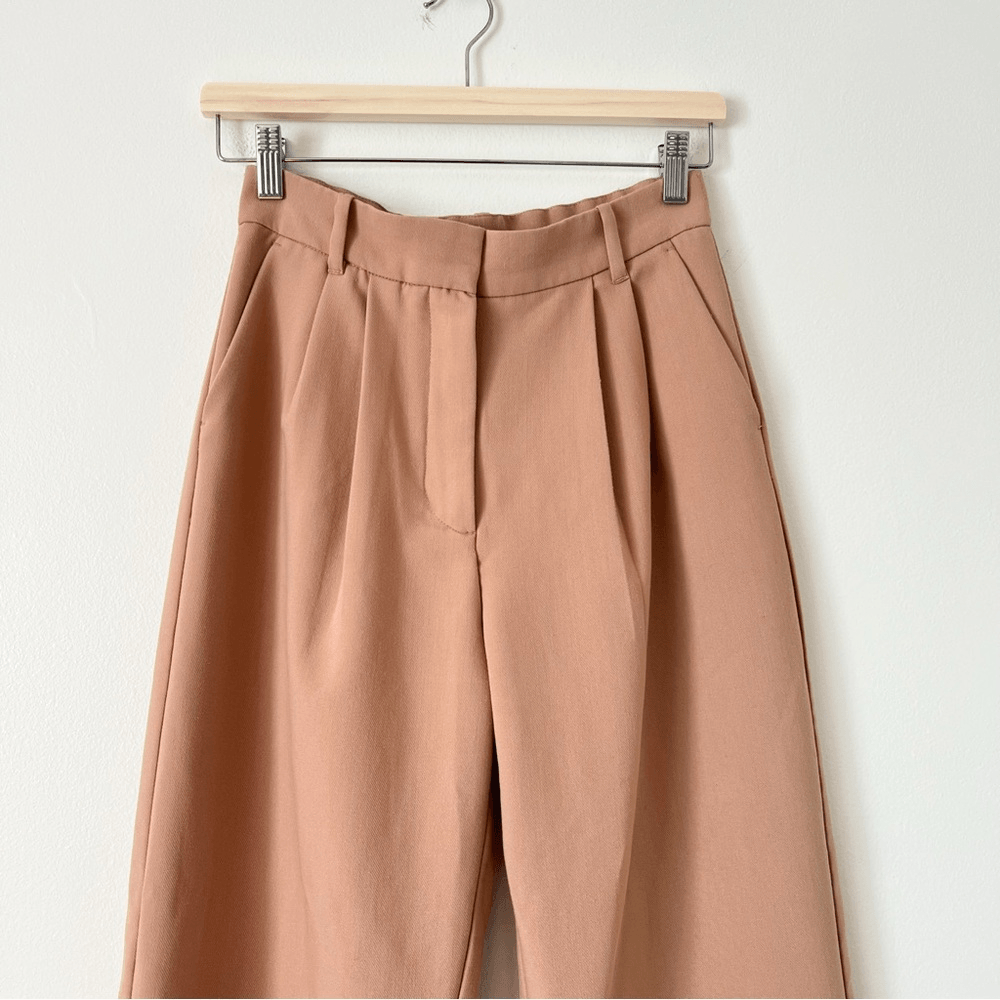 Abercrombie & Fitch Sloan Trousers Wide Leg Pants in Tan Size 27/4S