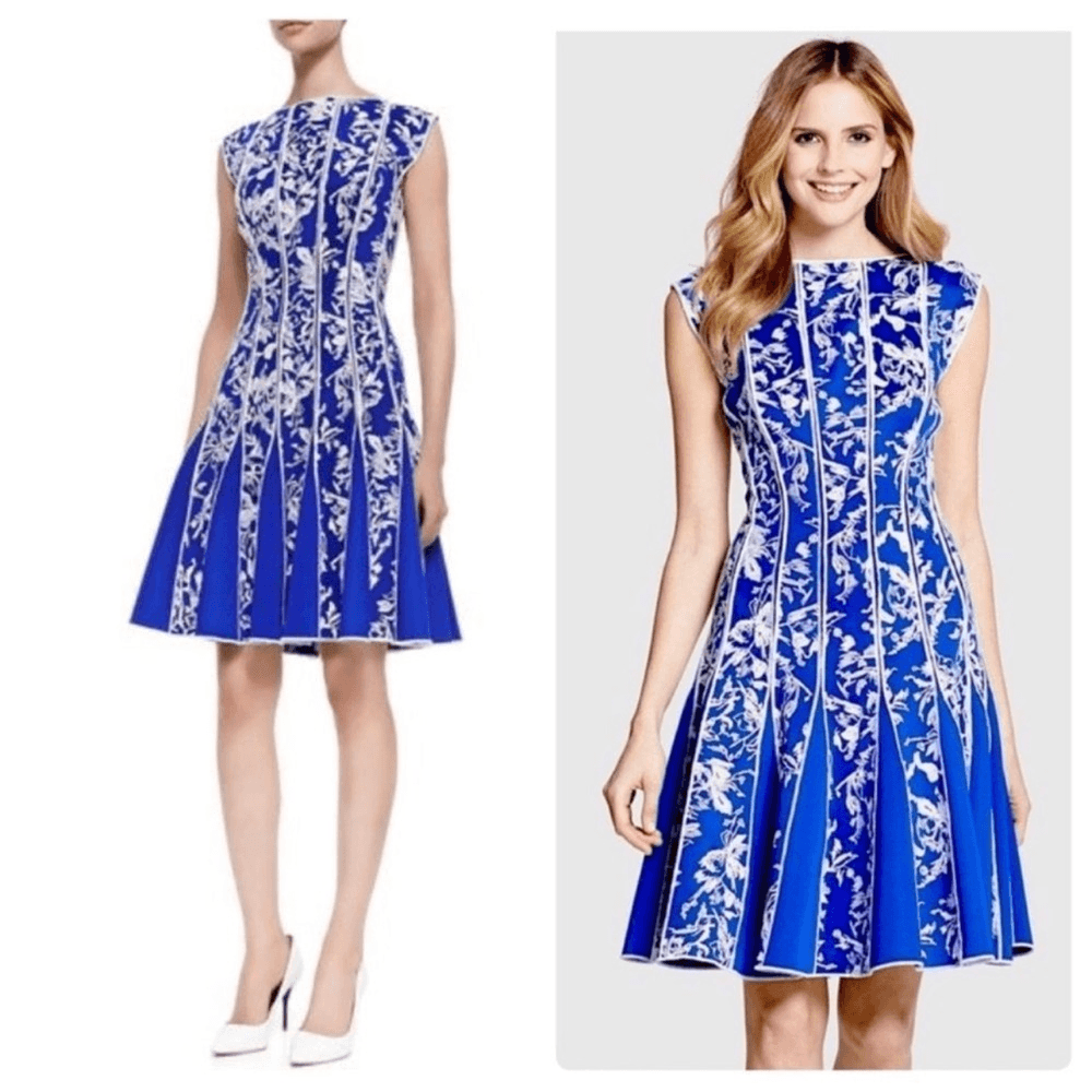 Tadashi Shoji Embroidered Neoprene Mini Dress Size Large