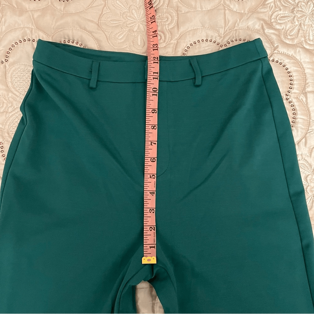 Anthropologie Flat White Flare Pants in Green NEW Size Medium