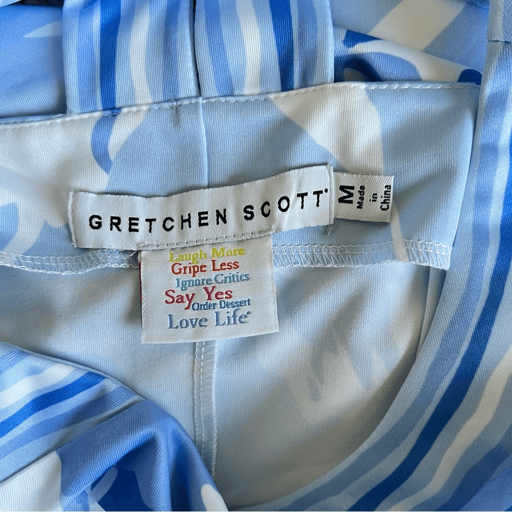 Gretchen Scott Isosceles Iconic Iris Mini Dress Size Medium Blue