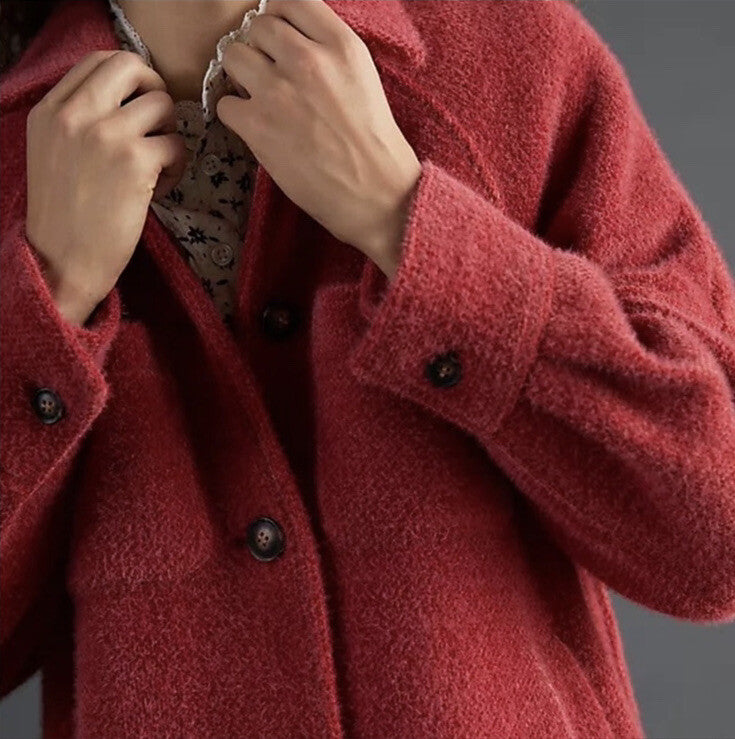 Anthropologie Houndstooth Shirt Jacket Greylin NEW Size Small