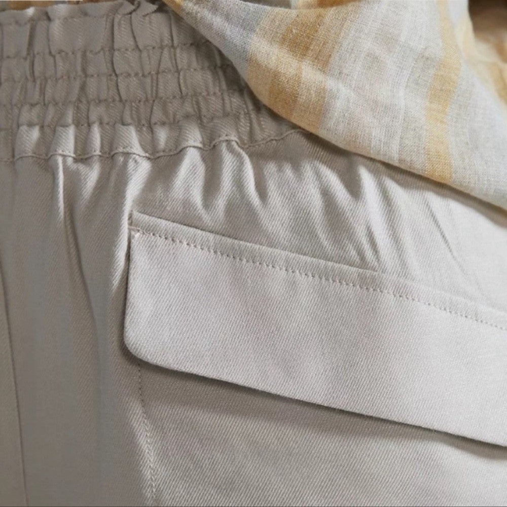 Anthropologie Maeve Linen A-Line Shorts in Stone NEW Size XL