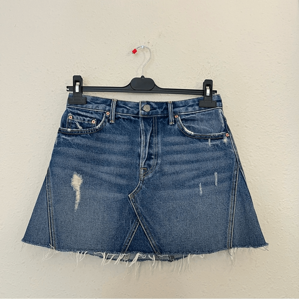 GRLFRND Eva Denim Mini Skirt Size 26 Medium Wash
