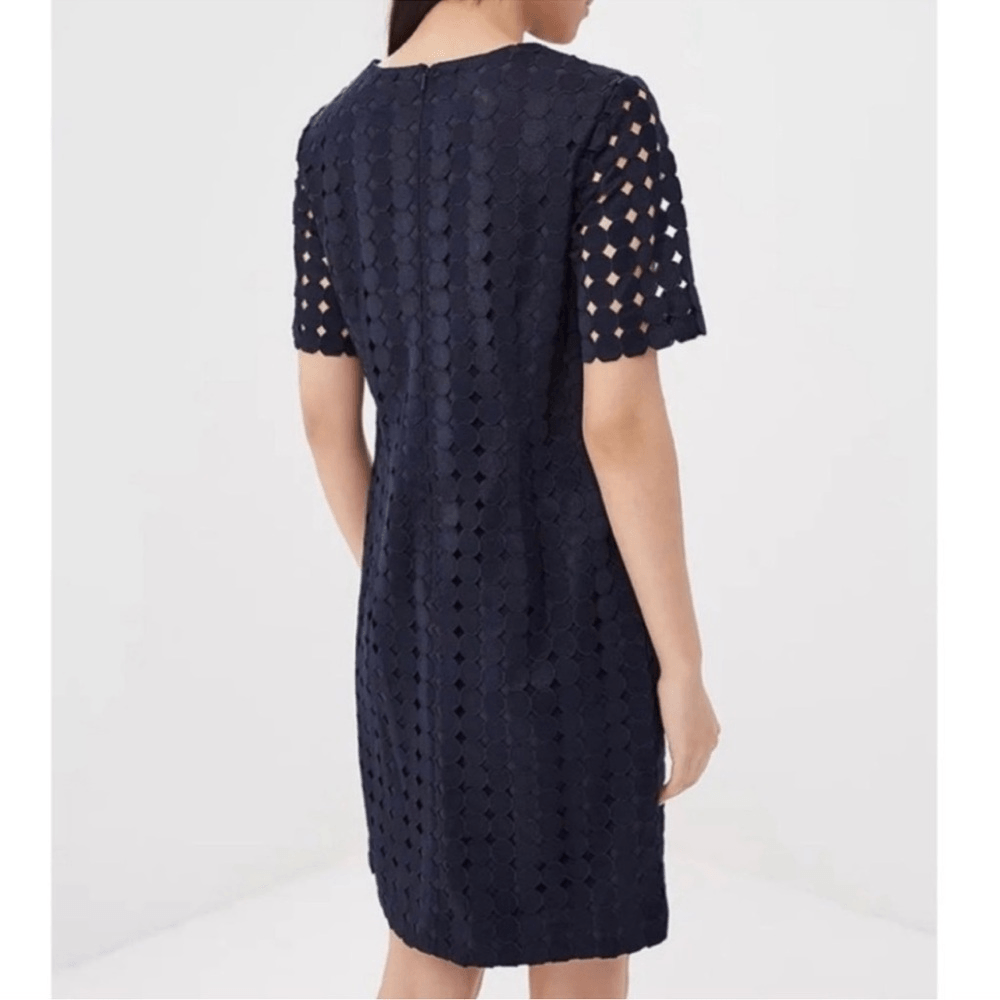 Banana Republic Lace Shift Dress Short Sleeve NEW Navy Blue Size 0
