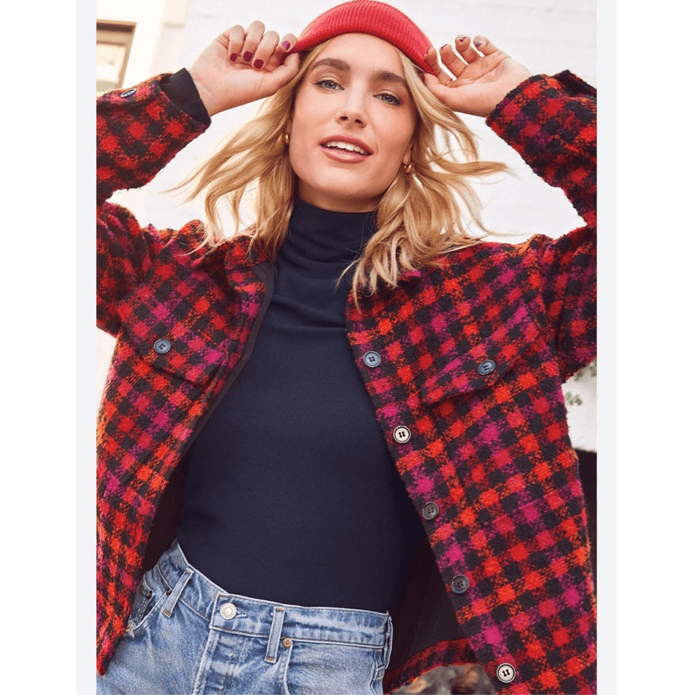 Sanctuary The Shacket Plaid Jacket NEW Size XL Wool Blend