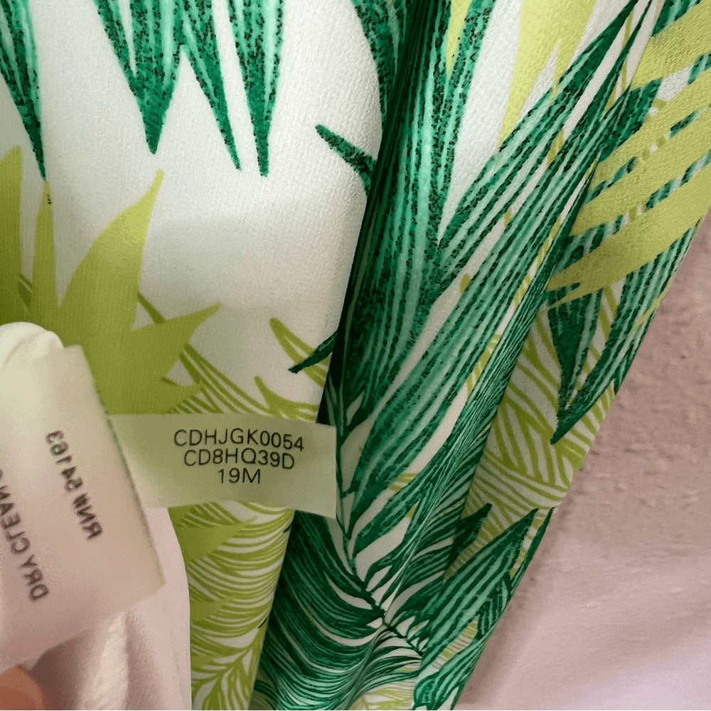 Calvin Klein Tropical Palm Leaf Swing Trapeze Dress Size 8