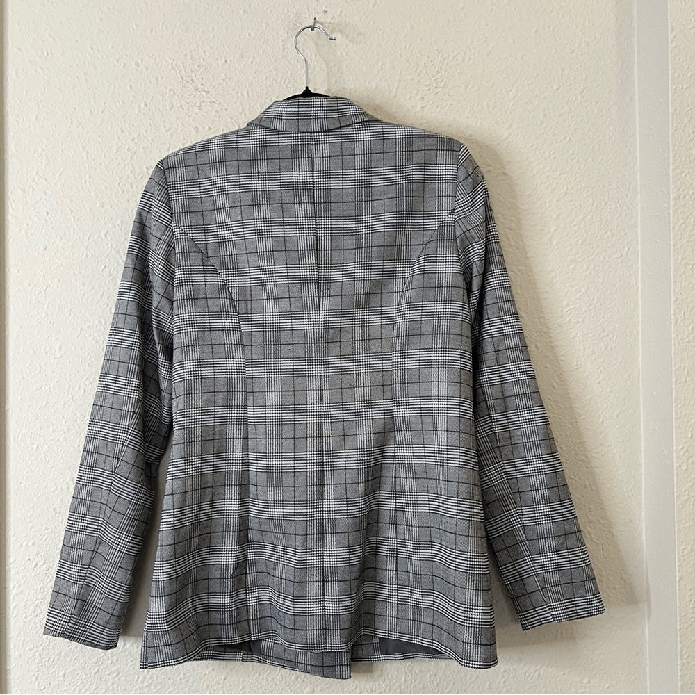 MAJORELLE Rhea Grey Plaid Blazer Size Small