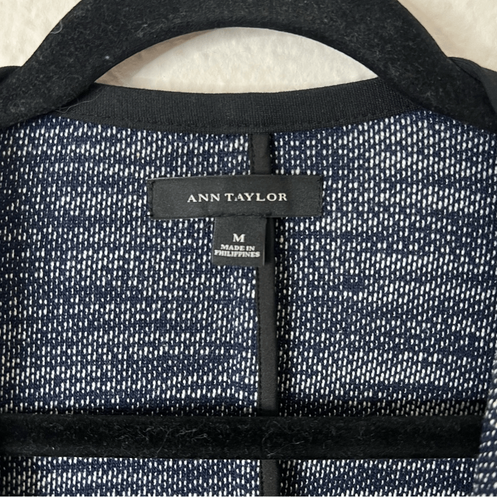 Ann Taylor Open Front Tweed Blazer Jacket Size Medium