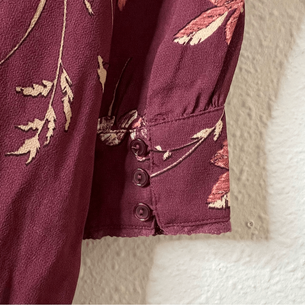 ATSR The Label Kirsten Floral Mini Dress A-Line Fit & Flare Size S Long Sleeve