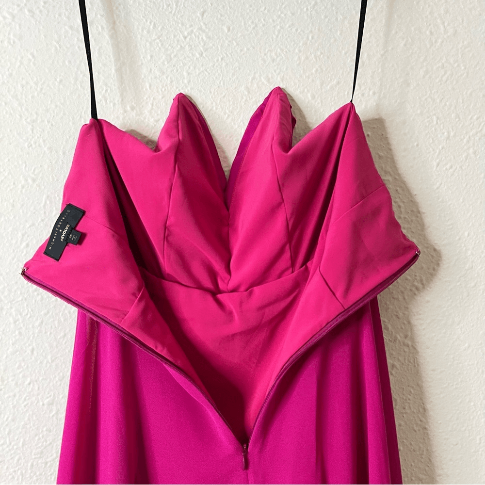 Michael Costello x Revolve Chiffon Strapless Mini Dress in Pink Size XS Barbie