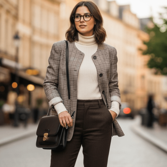 Vintage Talbots Plaid Collarless Blazer Size 4 Academia Career Office