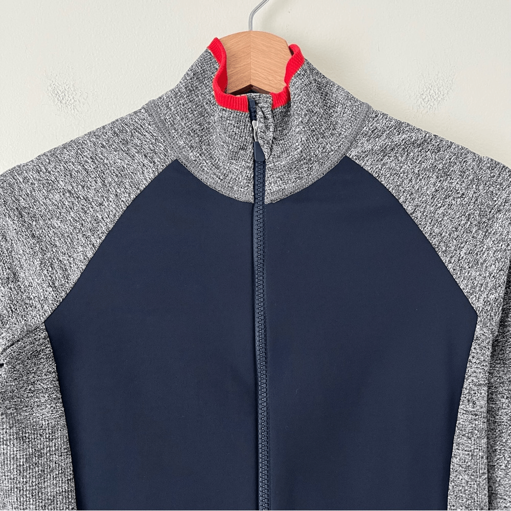 Athleta Andes Hybrid Jacket Size Small Navy Blue Gray