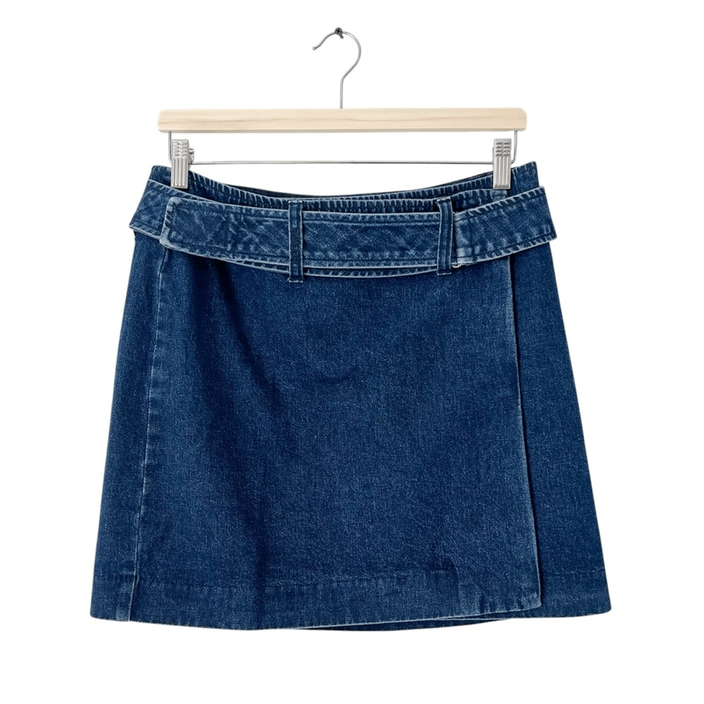 Ralph Lauren Denim Wrap Mini Skirt Size 10 Vintage Y2K 100% Cotton