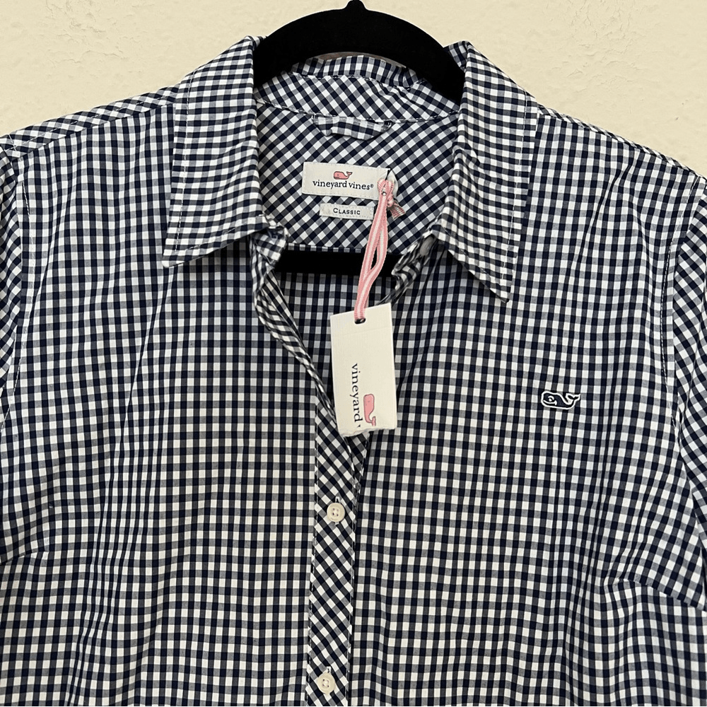 Vineyard Vines Gingham Chilmark Classic Button Down Shirt NEW Size 6