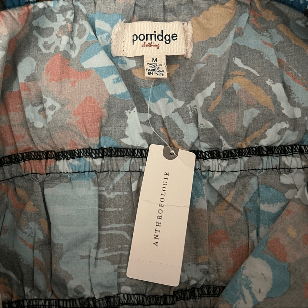Anthropologie Porridge Tiered Poplin Blouse NEW Size Medium