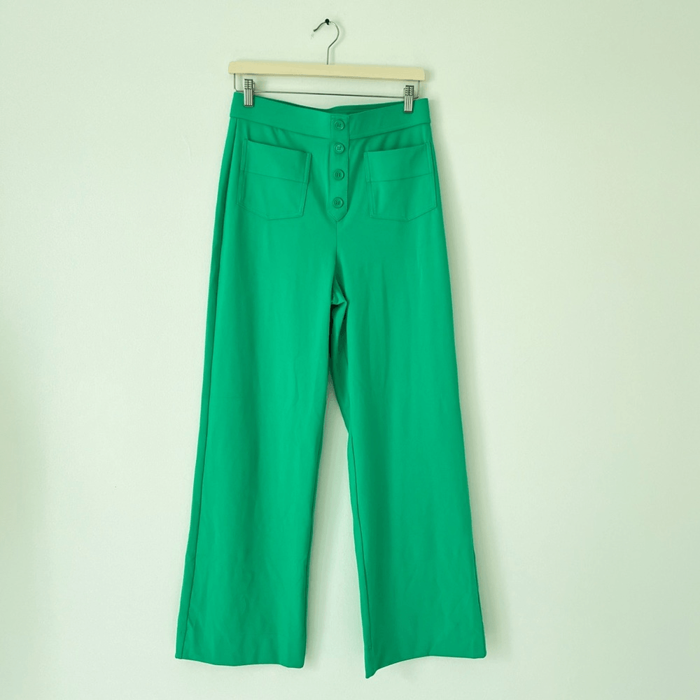 Halara High Waisted Button Multiple Pockets Straight Leg Pants NEW Size Large