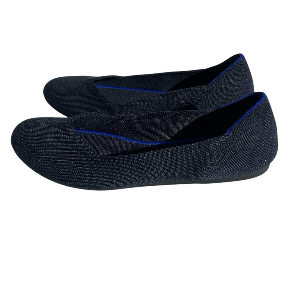 Rothy's The Flat Maritime Slip-On Ballet Shoes in Navy Blue Size 9W Round Toe