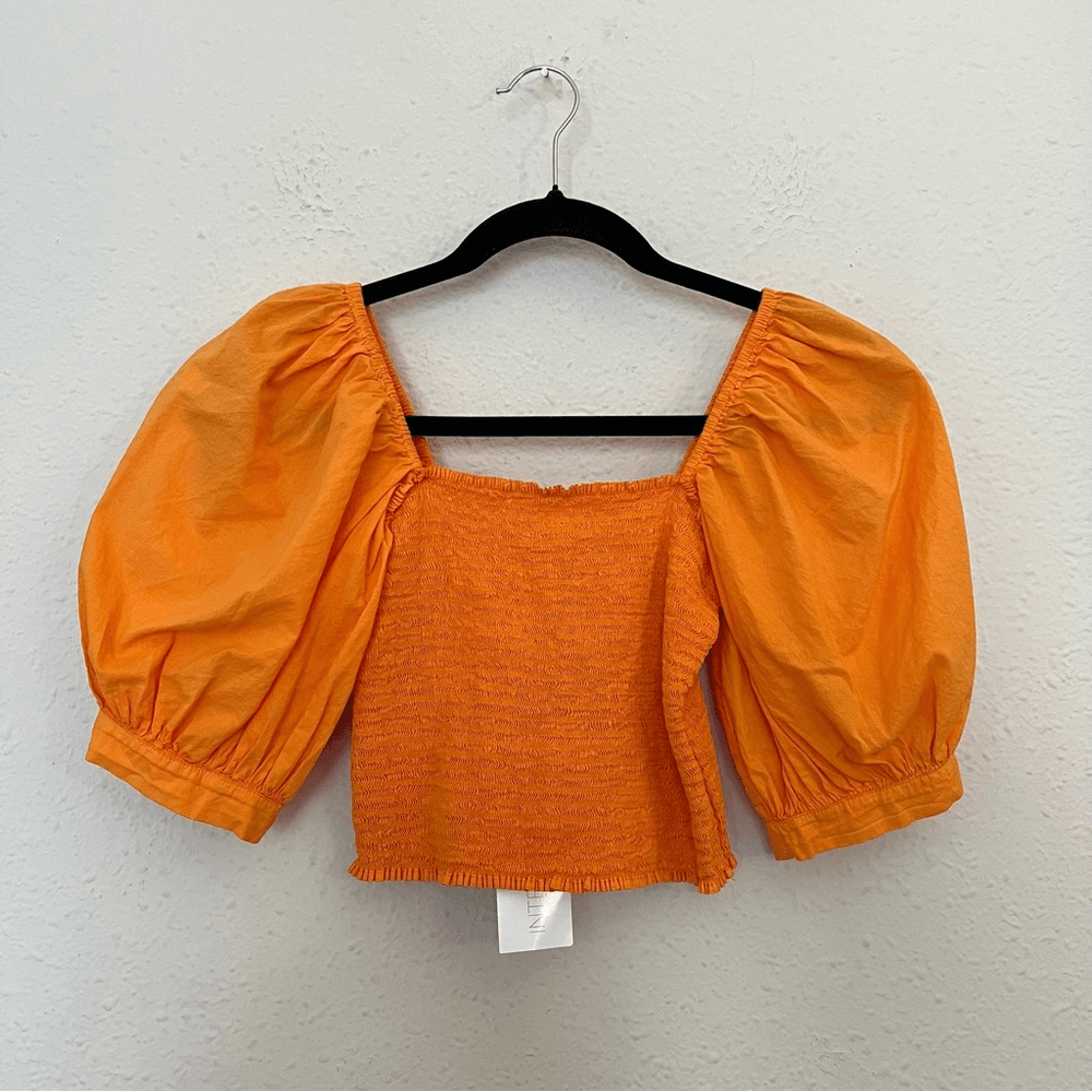 Xirena Issa Smocked Crop Top NEW in Orange Size Small
