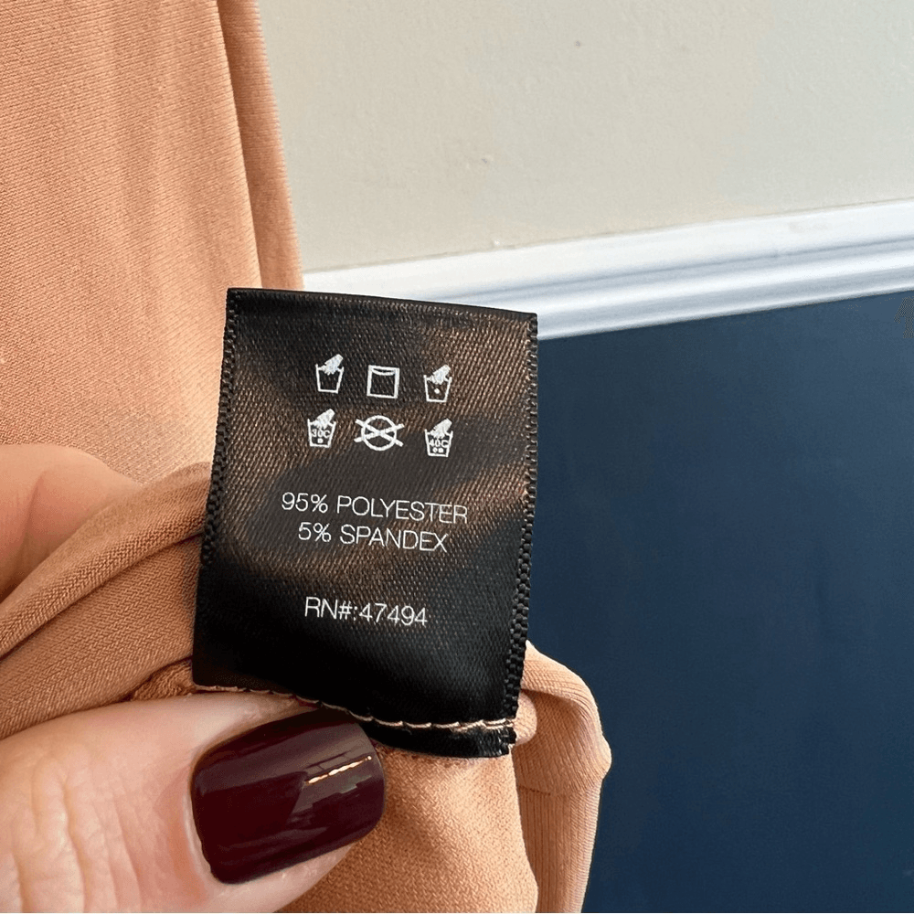 Norma Kamali Kamali Kulture Crew Neck Shirred Midi Bodycon Dress in Tan Size S