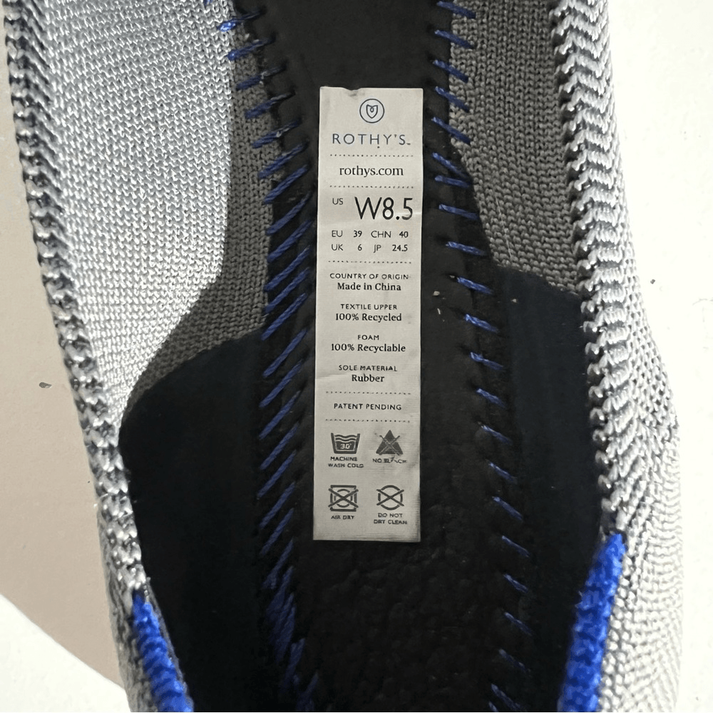 Rothy’s The Point Cloud Grey Birdseye Pointed Toe Flat