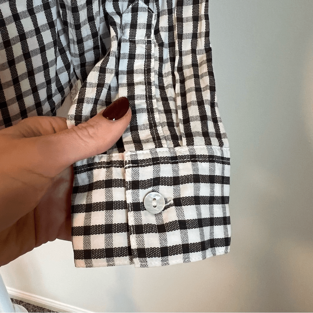 RAILS Josephine Gingham Button Down Shirt Black White Size Medium