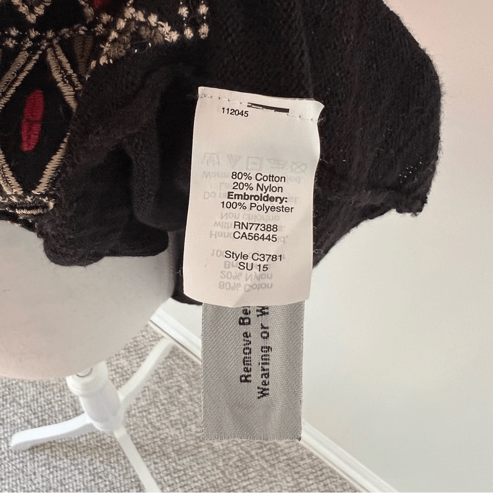 Madewell Embroidered Knit Short Sleeve Blouse Top Size Large