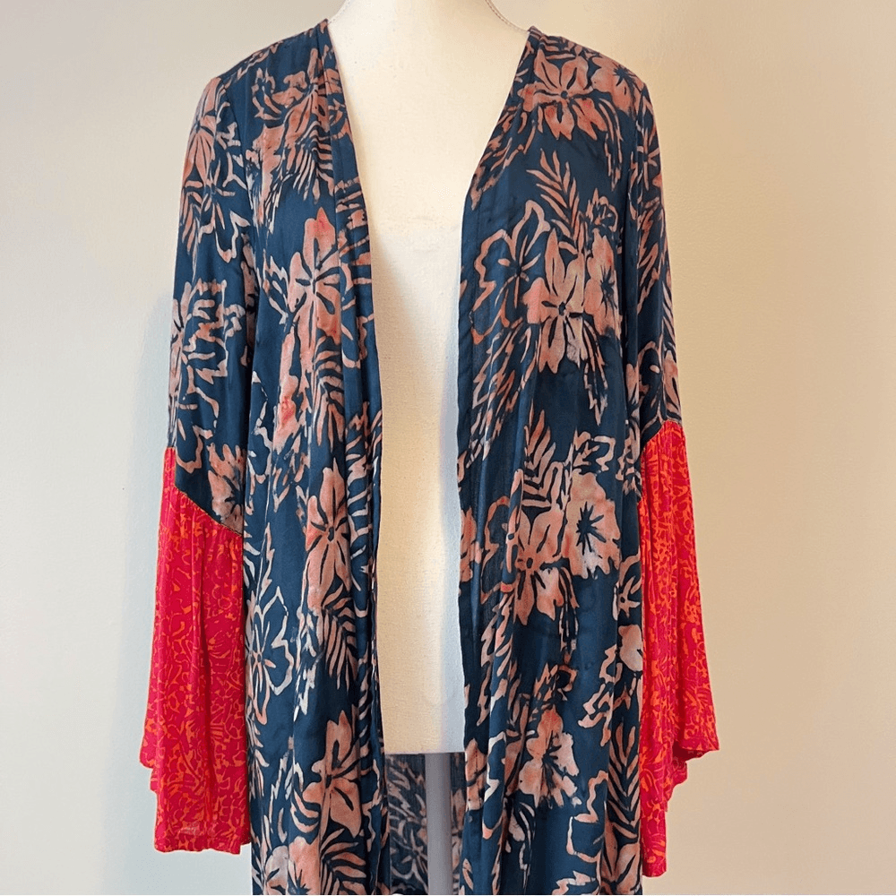Soft Surroundings Tropical Floral Kimono Top Size Medium