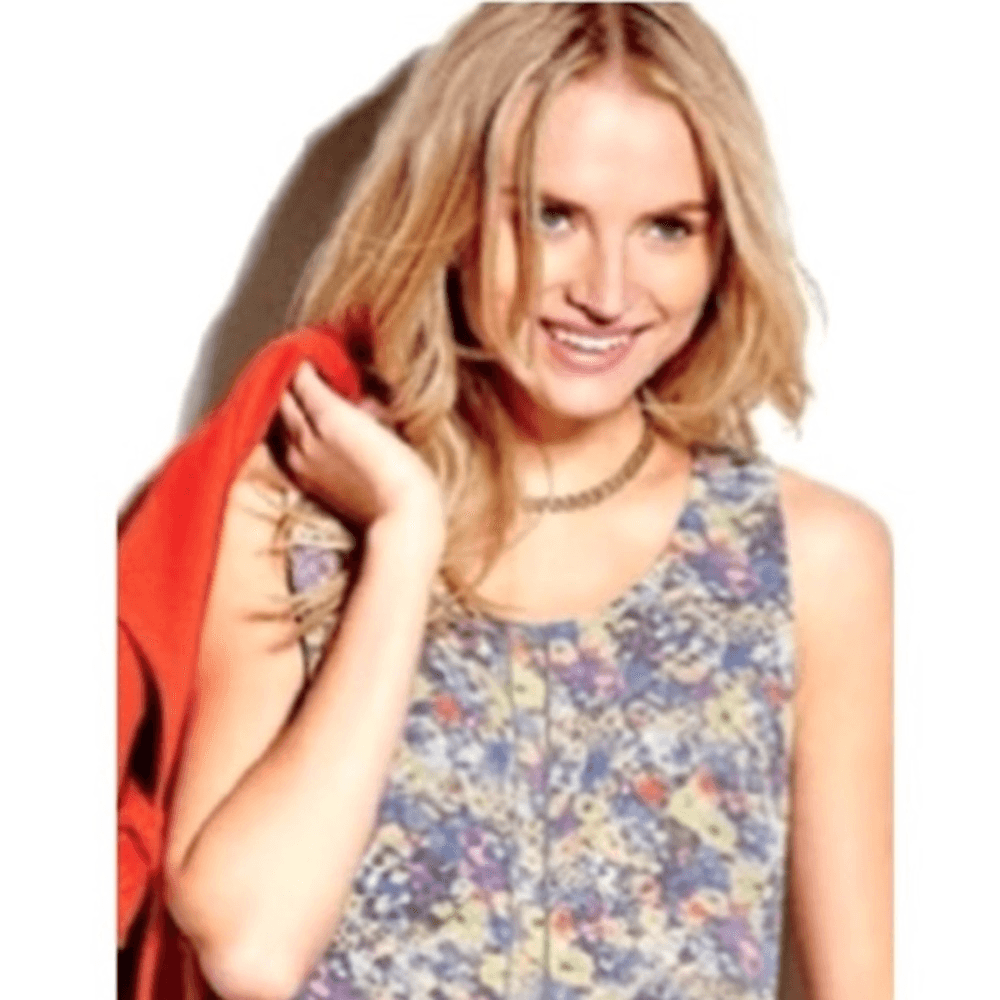 Cabi Positano Floral Print Tiered Tunic Blouse Top Size XS