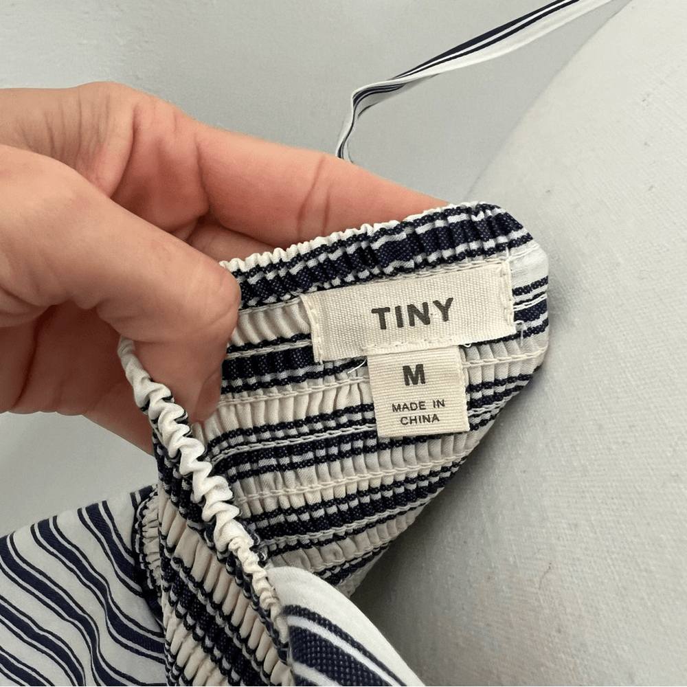 Anthropologie Tiny Avril Embroidered Striped Knit Halter Top Size Medium