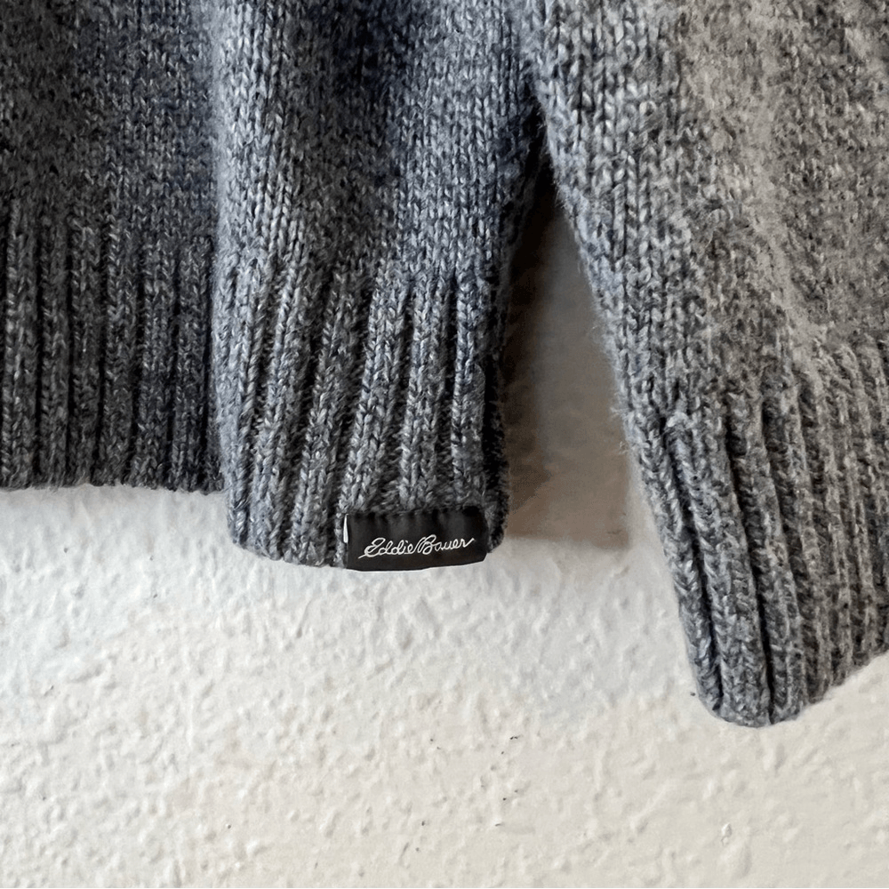 Eddie Bauer Fair Isle Wool Blend Crew Neck Sweater Size XL in Gray