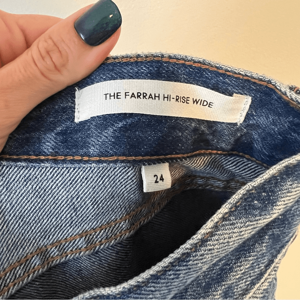 Aritzia Denim Forum The Farrah High Rise Wide Leg Jeans Medium Wash Size 24