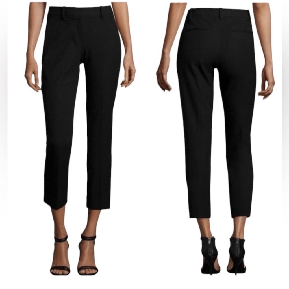 Theory Izelle C Jetty Bi-Stretch Black Ankle Cropped Pants Size 12