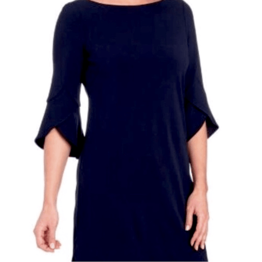 Vince Camuto Black Ruffle Tulip Sleeve Mini Shift Dress NEW Plus Size 20W