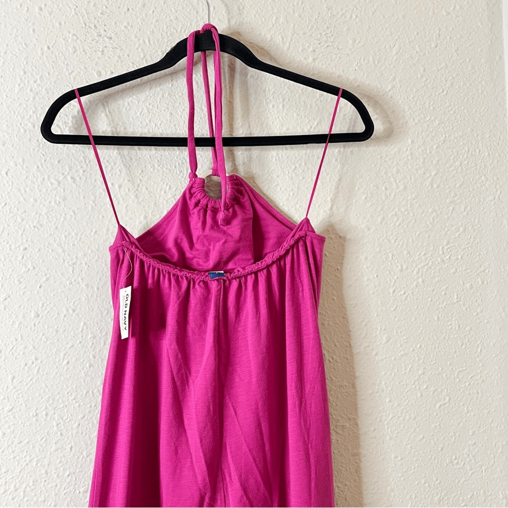 Old Navy Pink Slub-Knit Halter Midi Shift Dress NEW Size Small