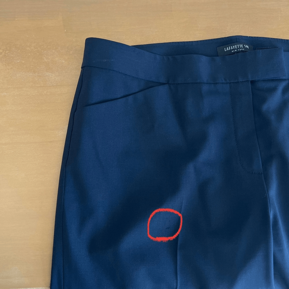 Lafayette 148 New York Irving Trousers Wool Dress Pants in Navy Blue Size 10