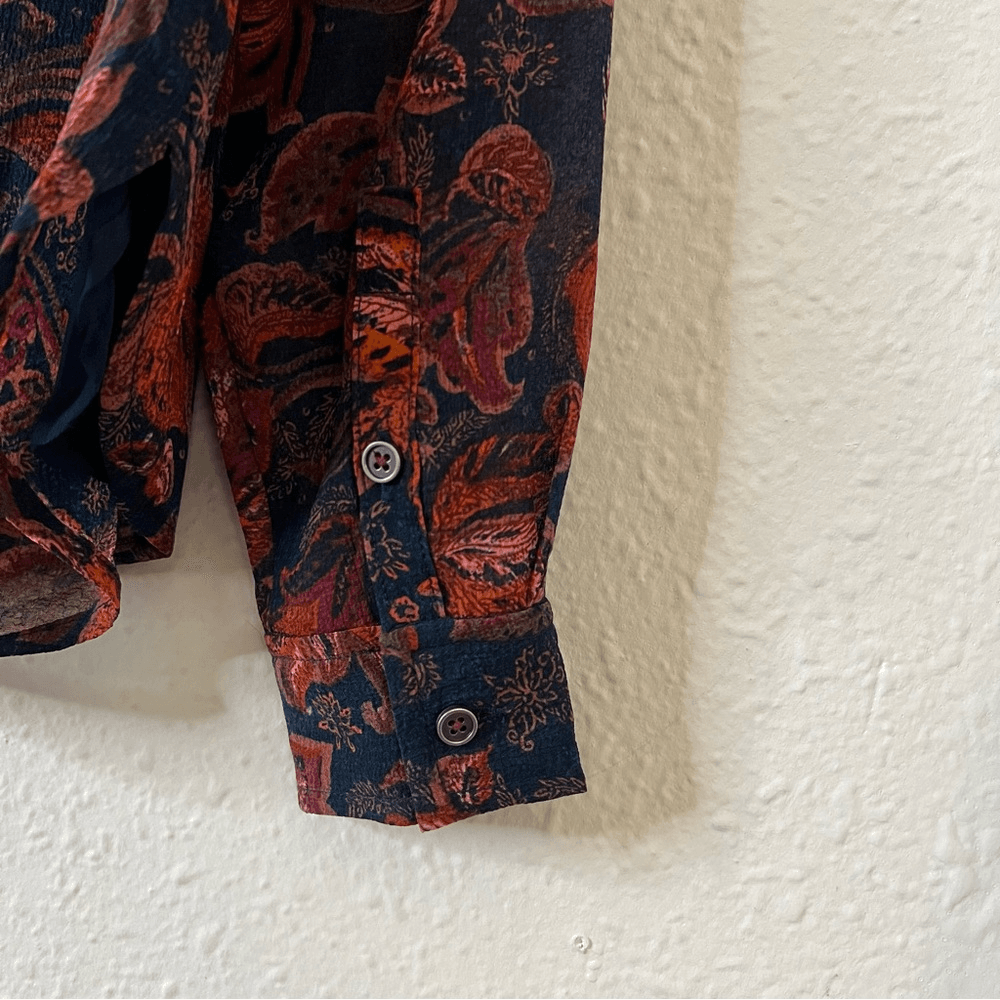 Anthropologie Pilcro The Tavi Floral Buttondown Blouse Top Size XS