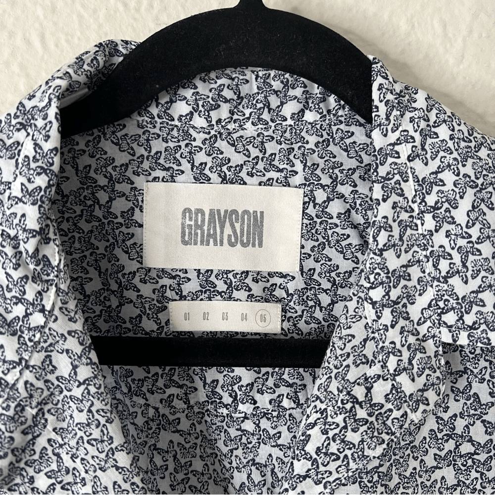 Grayson The Hero Butterfly Print Button Up Shirt Size XL