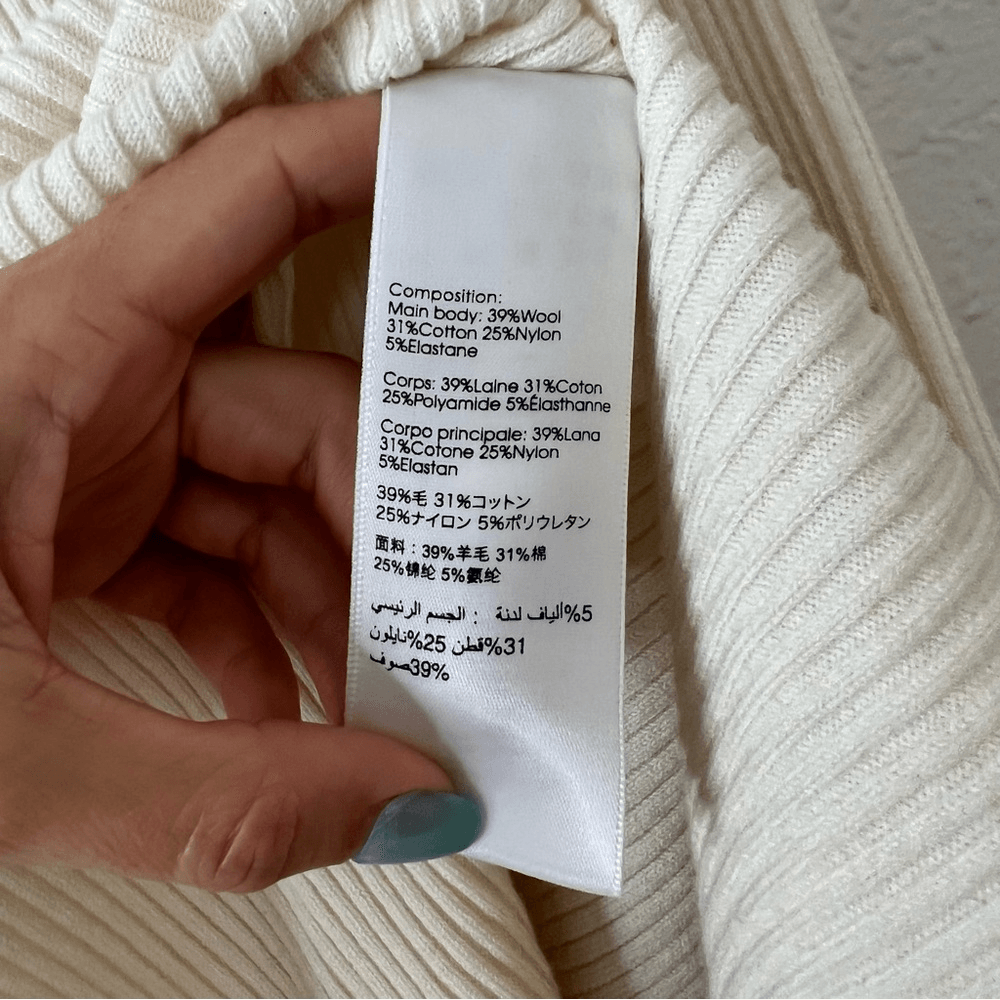 3.1 Phillip Lim Ribbed Sweater With Waist Tie Antique White Beige Size Small