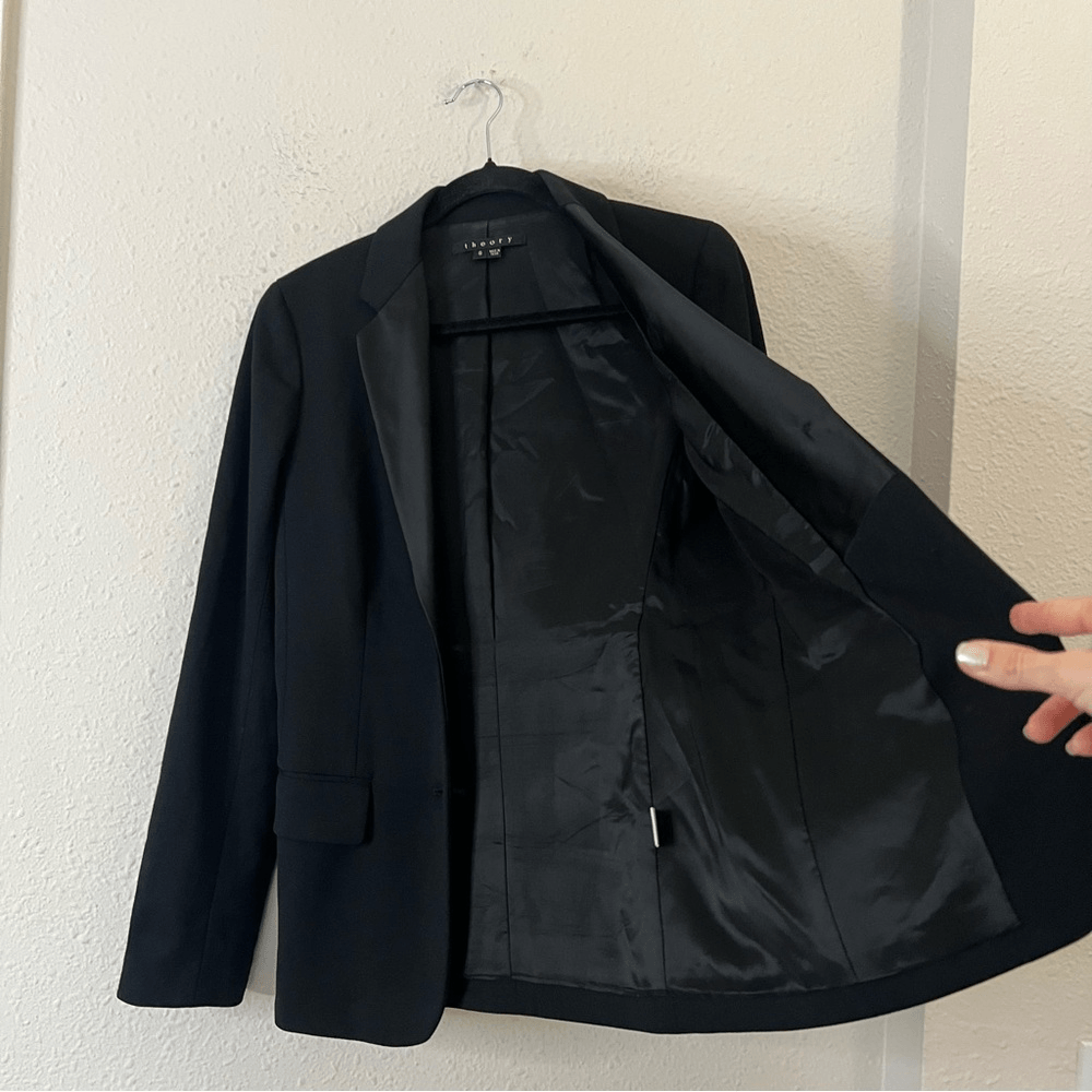 Theory Suzanne B Tuxedo Black Blazer Size Small