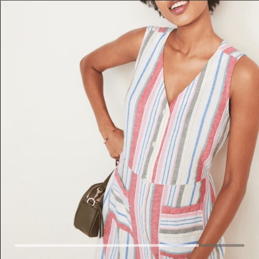 Old Navy Women’s Linen-Blend Striped Dress Size Small