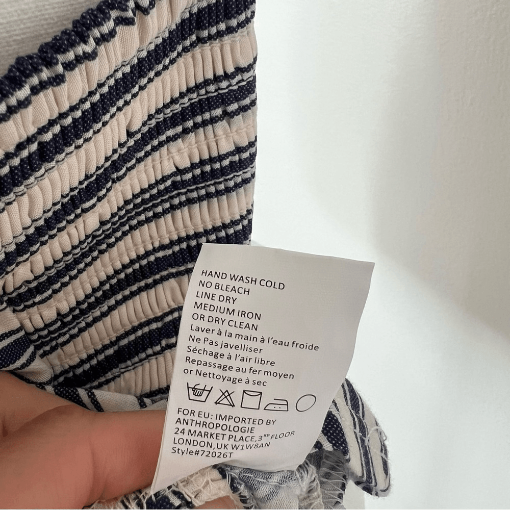 Anthropologie Tiny Avril Embroidered Striped Knit Halter Top Size Medium