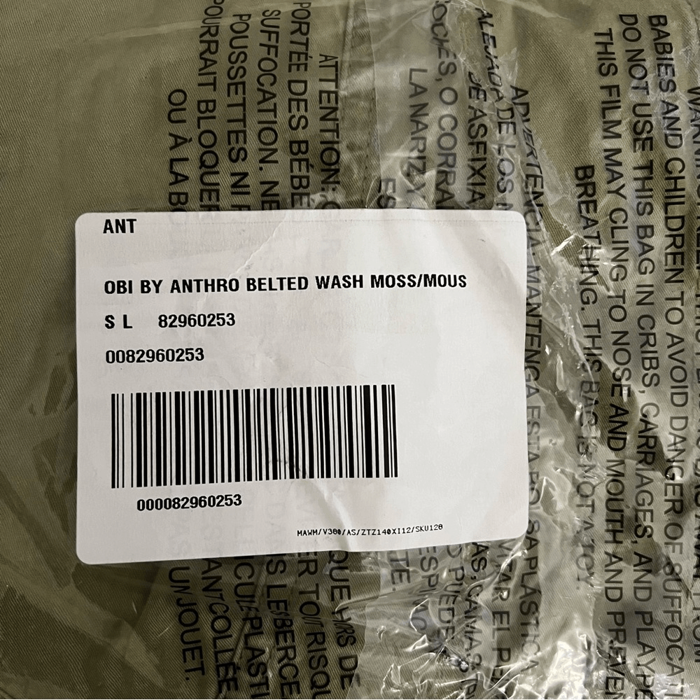 Anthropologie Belted Utility Jacket NEW Size Large