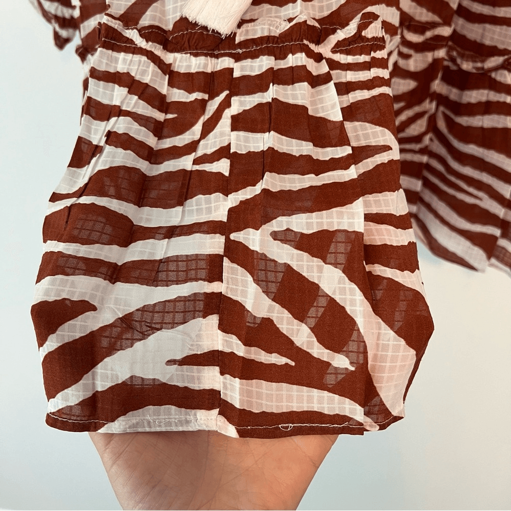 Veronica Beard Danica Cover Up Dress Size Large Animal Print Long Sleeve